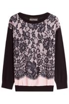 Boutique Moschino Boutique Moschino Virgin Wool Pullover With Lace Overlay