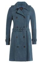 Steffen Schraut Steffen Schraut Suede Trench Coat - Blue