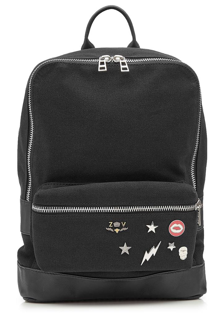 Zadig & Voltaire Zadig & Voltaire Embellished Fabric Backpack With Leather