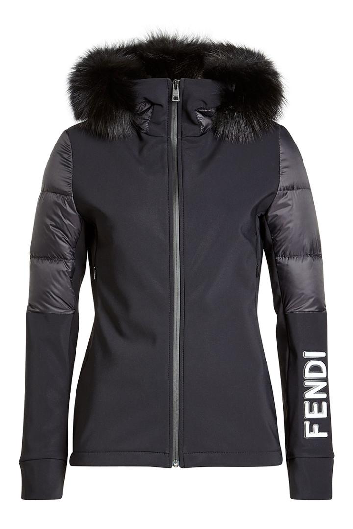 Fendi Fendi Jacket With Fur-trimmed Hood - Black