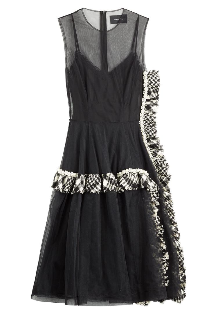 Simone Rocha Simone Rocha Embellished Dress With Tulle And Bouclé - Black