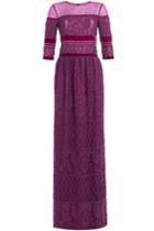 Alberta Ferretti Alberta Ferretti Floor-length Dress With Lace - Purple
