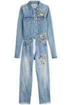 Off-white Off-white Embellished Denim Jumpsuit - Blue