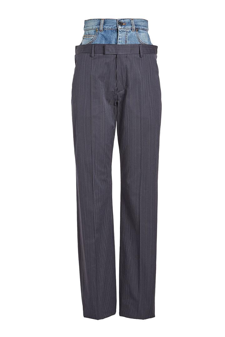 Maison Margiela Maison Margiela Pinstriped Pants With Denim Waistband