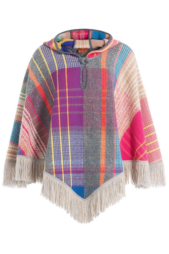 Missoni Missoni Fringed Wool Cape With Silk - Beige