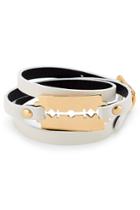 Mcq Alexander Mcqueen Mcq Alexander Mcqueen Leather Bracelet With Razor Blade Motif - White
