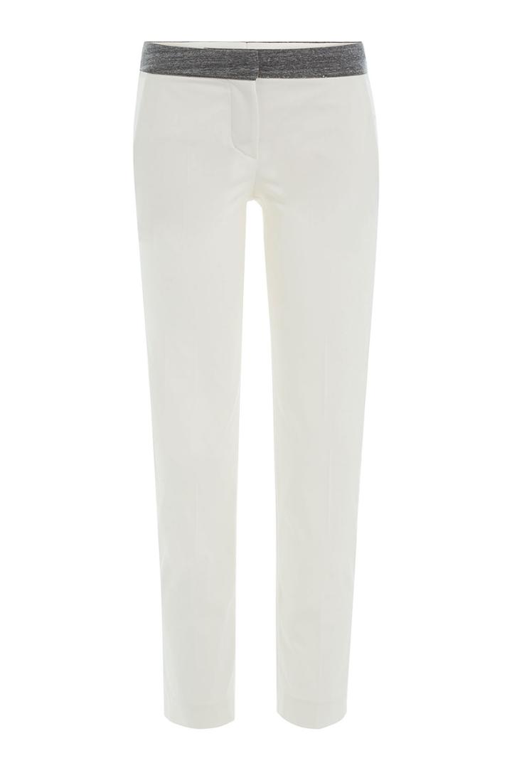 Brunello Cucinelli Brunello Cucinelli Cotton Pants With Contrast Waist - White