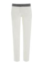Brunello Cucinelli Brunello Cucinelli Cotton Pants With Contrast Waist - White