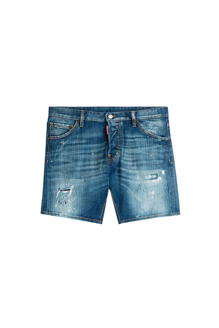 Dsquared2 Dsquared2 Rider Distressed Denim Shorts - Blue