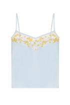 Carven Carven Crepe Tank Top With Floral Embroidery