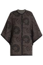 Etro Etro Printed Wool Blend Cape - Brown