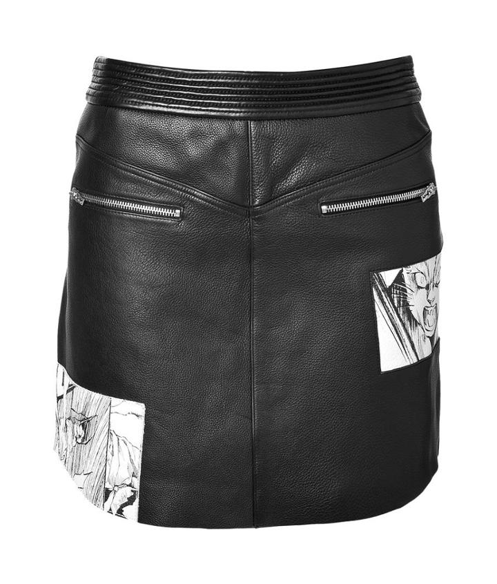 Mcq Alexander Mcqueen Leather Mini-skirt With Manga Print