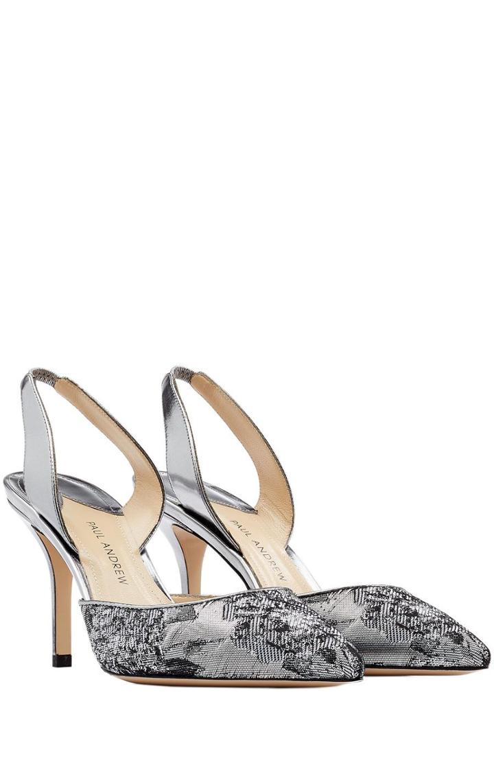 Paul Andrew Jacquard Metallic Slingbacks