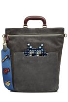 Anya Hindmarch Anya Hindmarch Space Invaders Orsett Suede Tote - Grey