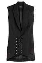 Anthony Vaccarello Anthony Vaccarello Wool Corset Blazer Dress - Black