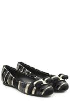 Salvatore Ferragamo Salvatore Ferragamo Striped Ballerinas With Leather - Black