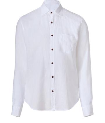 Vince White Linen Button-down Shirt