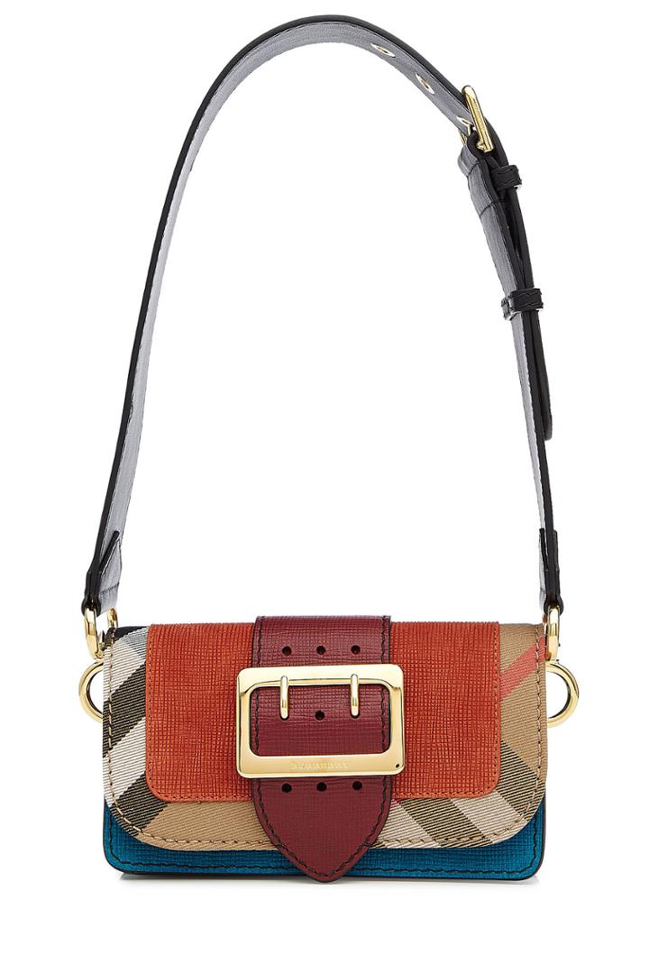 Burberry Shoes & Accessories Burberry Shoes & Accessories Buckled Leather Shoulder Bag - Multicolor