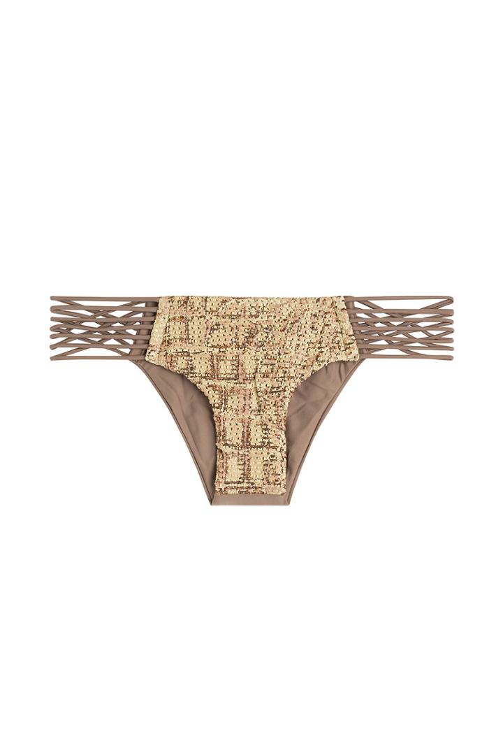 Luli Fama Luli Fama Secrets In The Sand Bikini Bottoms With Cut-out Detail - Beige