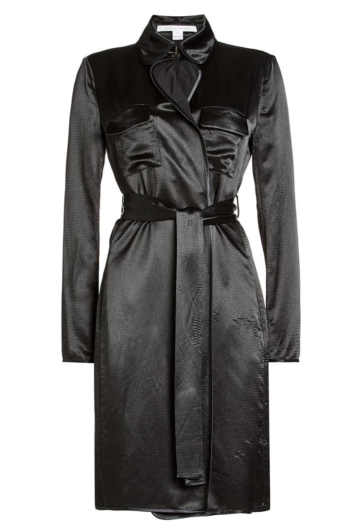 Diane Von Furstenberg Diane Von Furstenberg Satin Trench Coat - Black