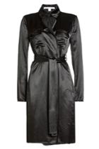 Diane Von Furstenberg Diane Von Furstenberg Satin Trench Coat - Black