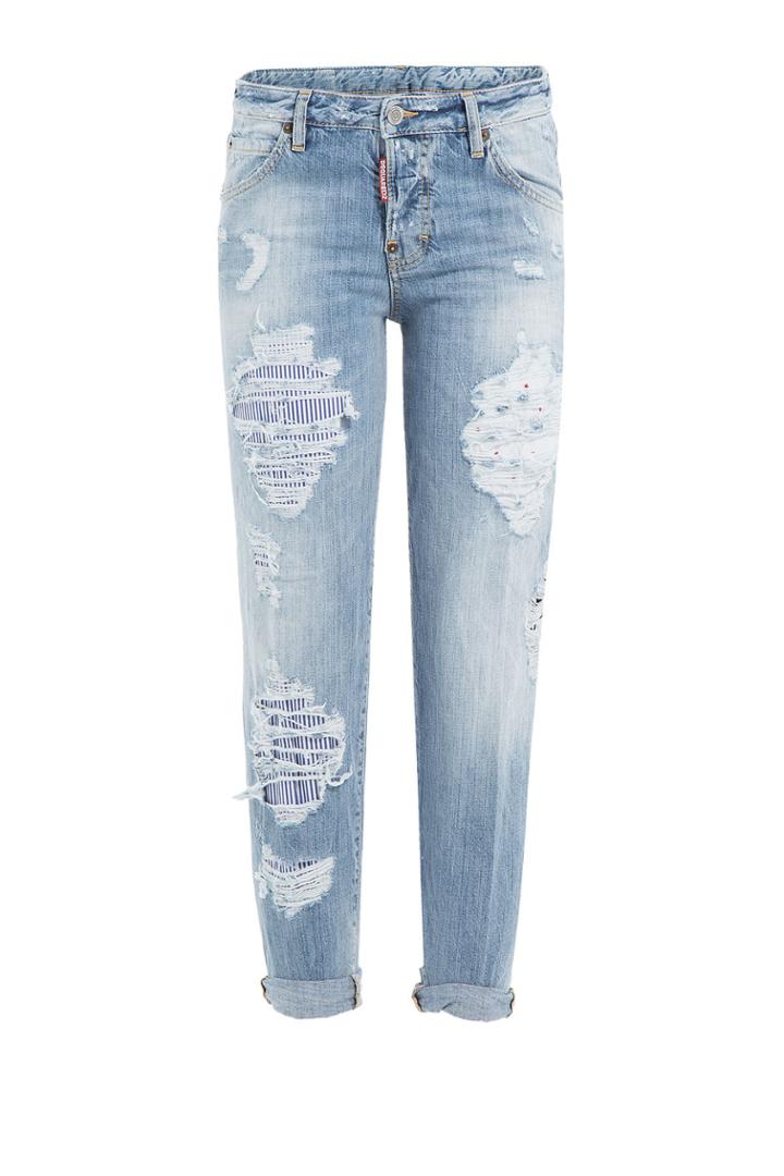 Dsquared2 Dsquared2 Distressed Boyfriend Jeans - Blue