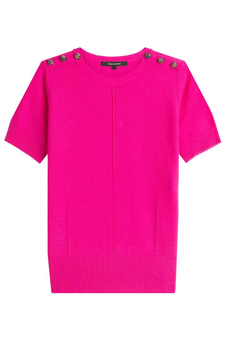 Tara Jarmon Tara Jarmon Merino Wool Knit Top - Magenta