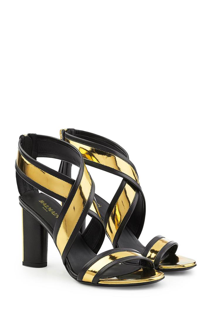 Balmain Balmain Leather Sandals With Metallic Detail