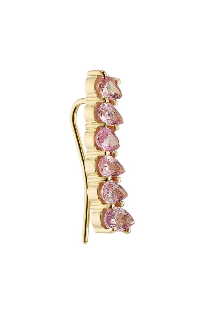 Ileana Makri Ileana Makri 18kt Yellow Gold Ear Cuff With Pink Sapphires