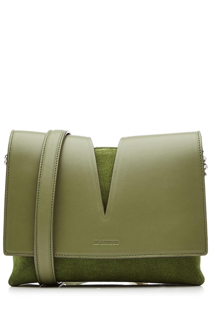 Jil Sander Jil Sander Leather Shoulder Bag With Suede
