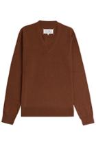 Maison Margiela Maison Margiela Wool Pullover With Leather Elbow Patches - Brown