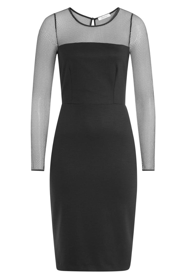 Max Mara Max Mara Wool Dress With Mesh Sleeves - Black