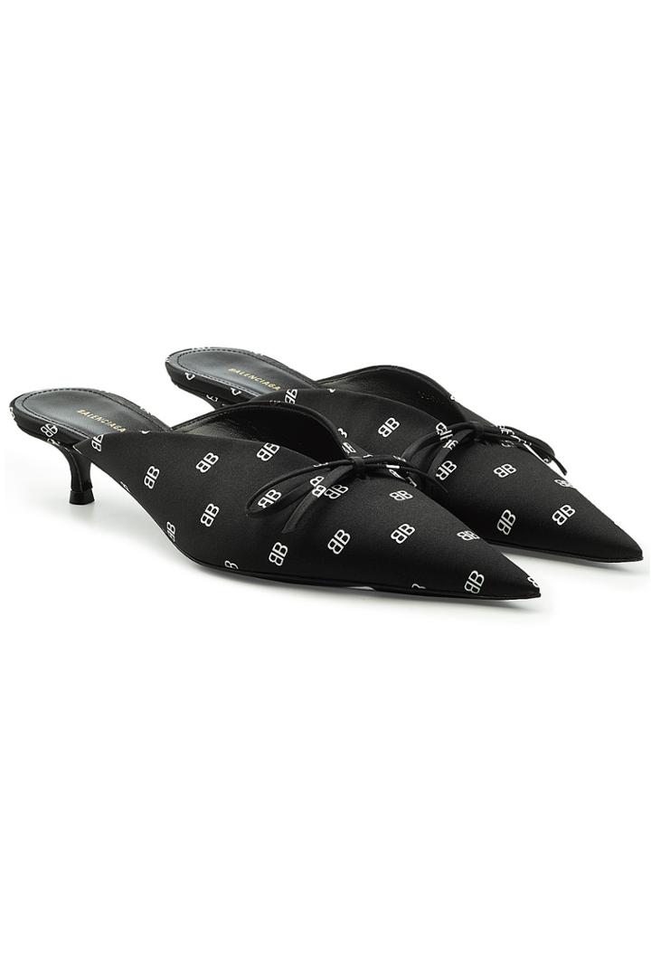 Balenciaga Balenciaga Knife Satin Logo Mule Pumps