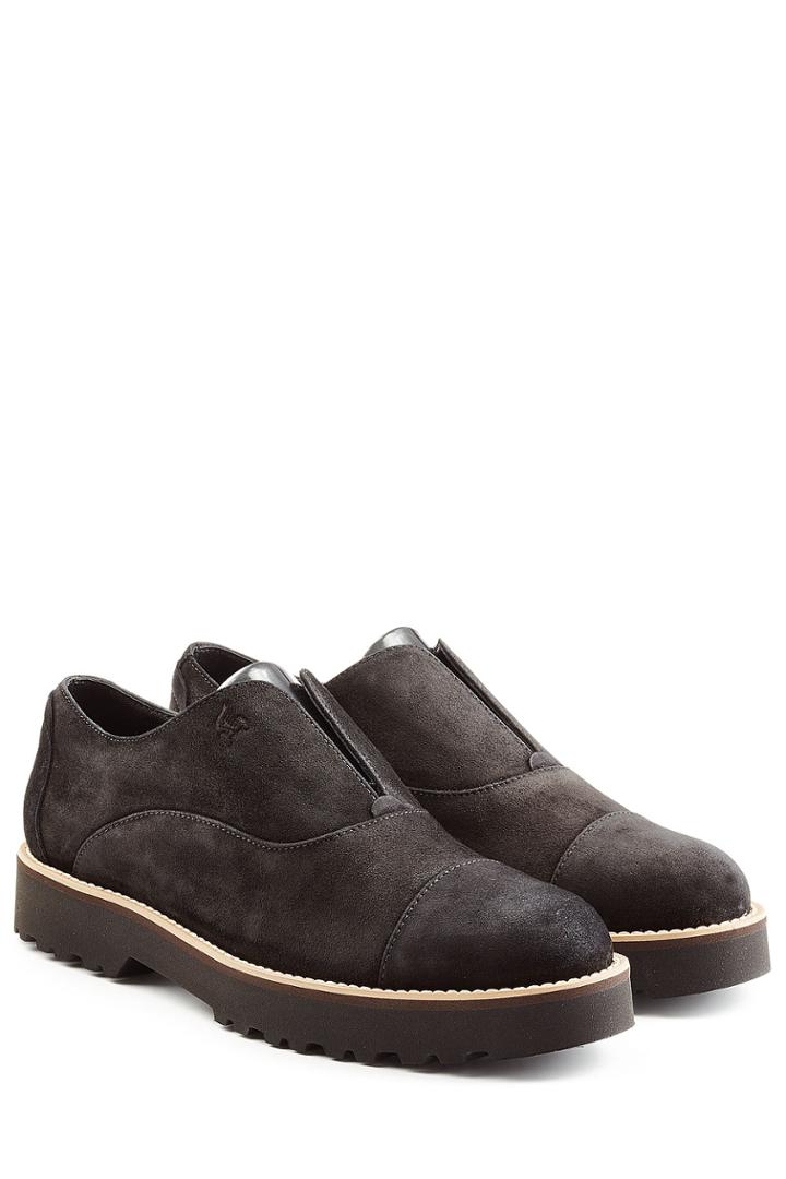 Hogan Hogan Suede Laceless Oxfords - Silver