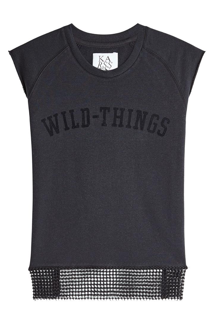 Zoe Karssen Zoe Karssen Printed Cotton Top With Mesh