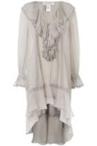 Philosophy Di Lorenzo Serafini Philosophy Di Lorenzo Serafini Silk Chiffon Dress With Ruffles And Lace - Grey