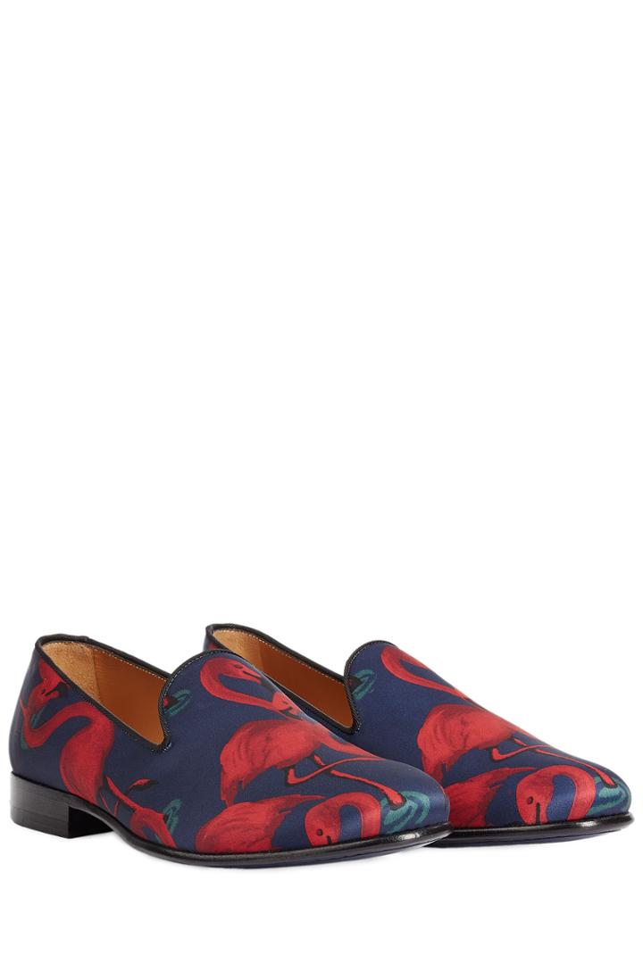 Marc Jacobs Marc Jacobs Flamingo Printed Satin Loafers - Multicolor