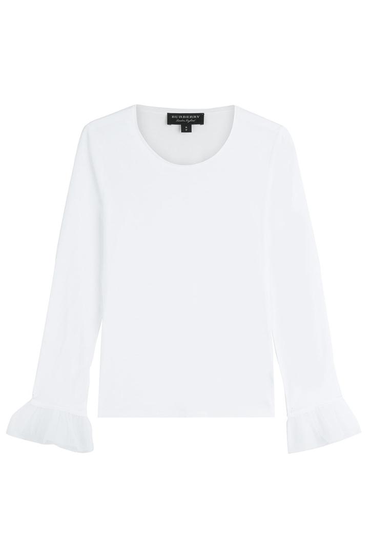 Burberry London Burberry London Cotton Top With Ruffles Sleeves