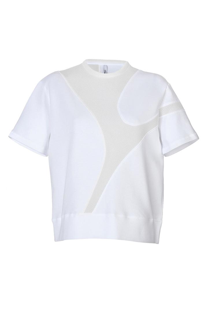 Neil Barrett Neil Barrett Mesh Panel Top - White