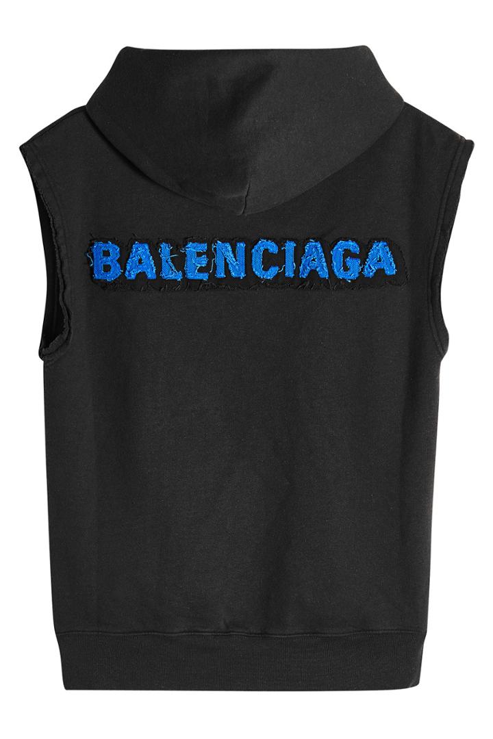 Balenciaga Balenciaga Sleeveless Hoody With Appliqué Logo