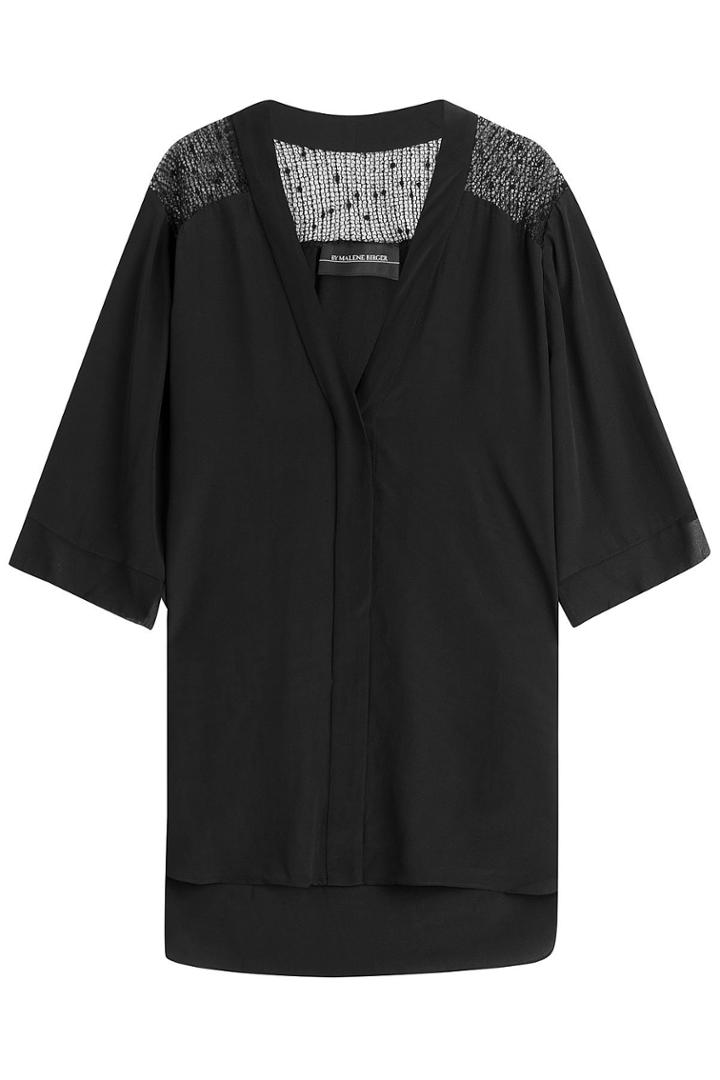 By Malene Birger By Malene Birger Silk Blouse With Sheer Shoulder Panels