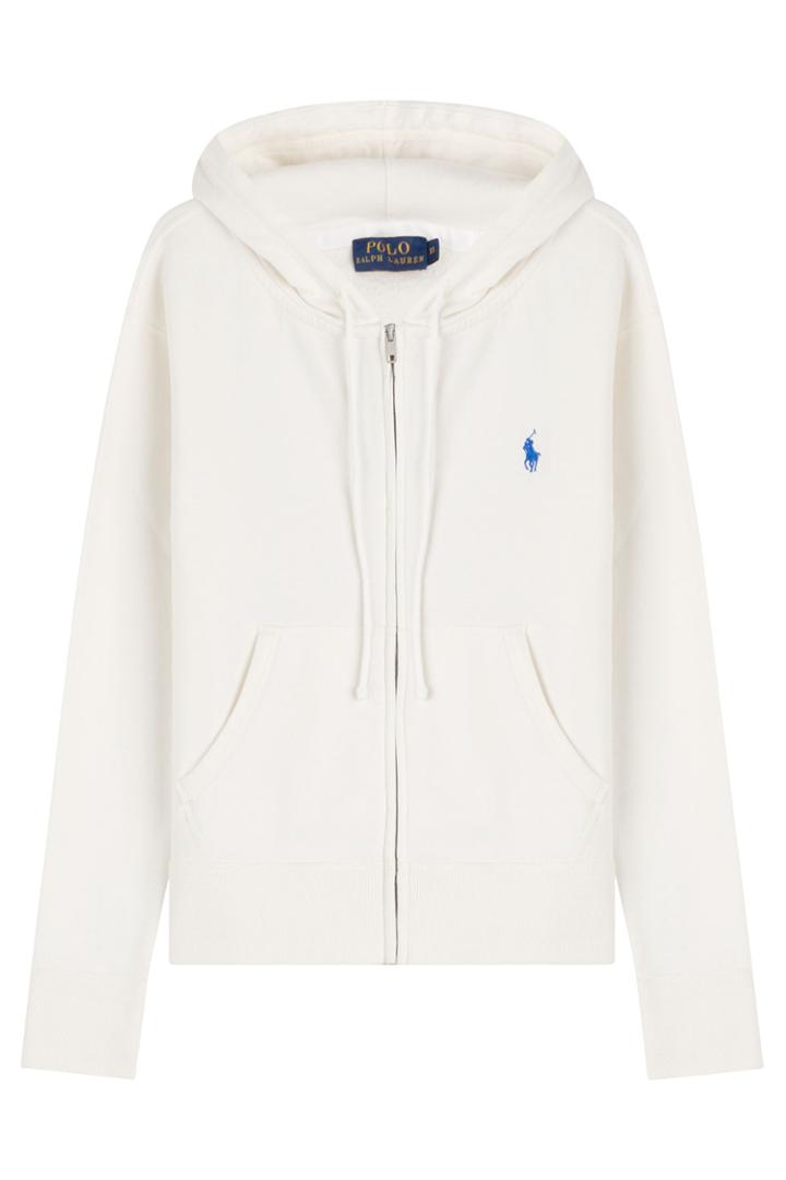 Polo Ralph Lauren Polo Ralph Lauren Zipped Cotton Blend Hoodie - White