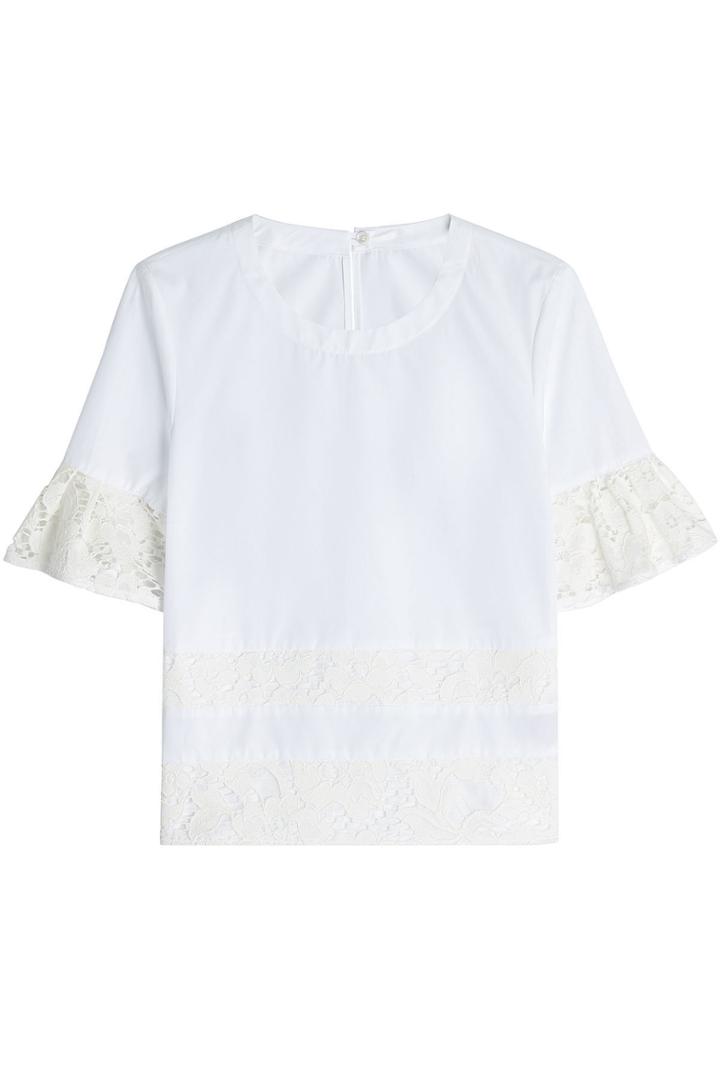 Burberry Burberry Cotton Top With Lace
