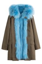 Yves Salomon Yves Salomon Reversible Cotton Parka With Fur Lining - Green