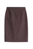 Michael Kors Michael Kors Check Print Wool Pencil Skirt - Red