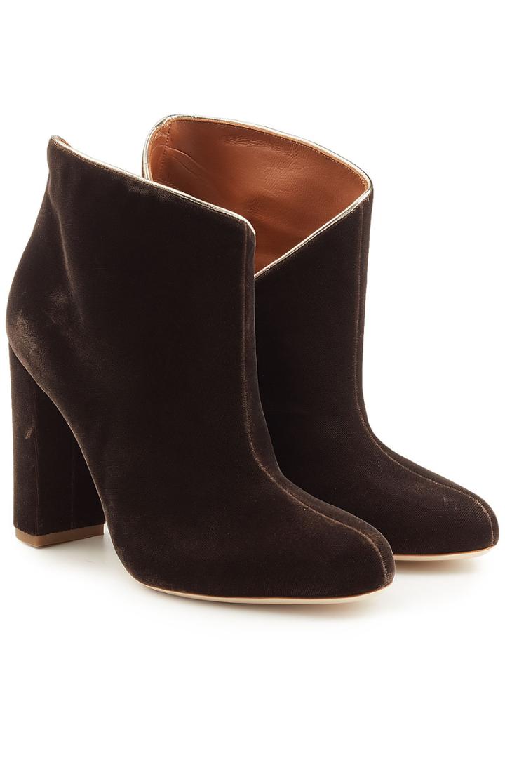 Malone Souliers Malone Souliers Velvet Ankle Boots With Leather