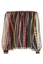 Dhela Dhela Printed Silk Bardot Blouse