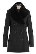 Burberry London Burberry London Wool Jacket With Rabbit Fur Collar - Black