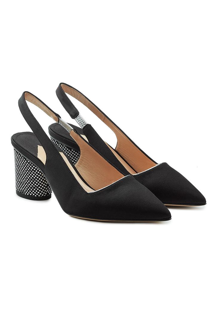 Paul Andrew Paul Andrew Kapoor Embellished Satin Pumps