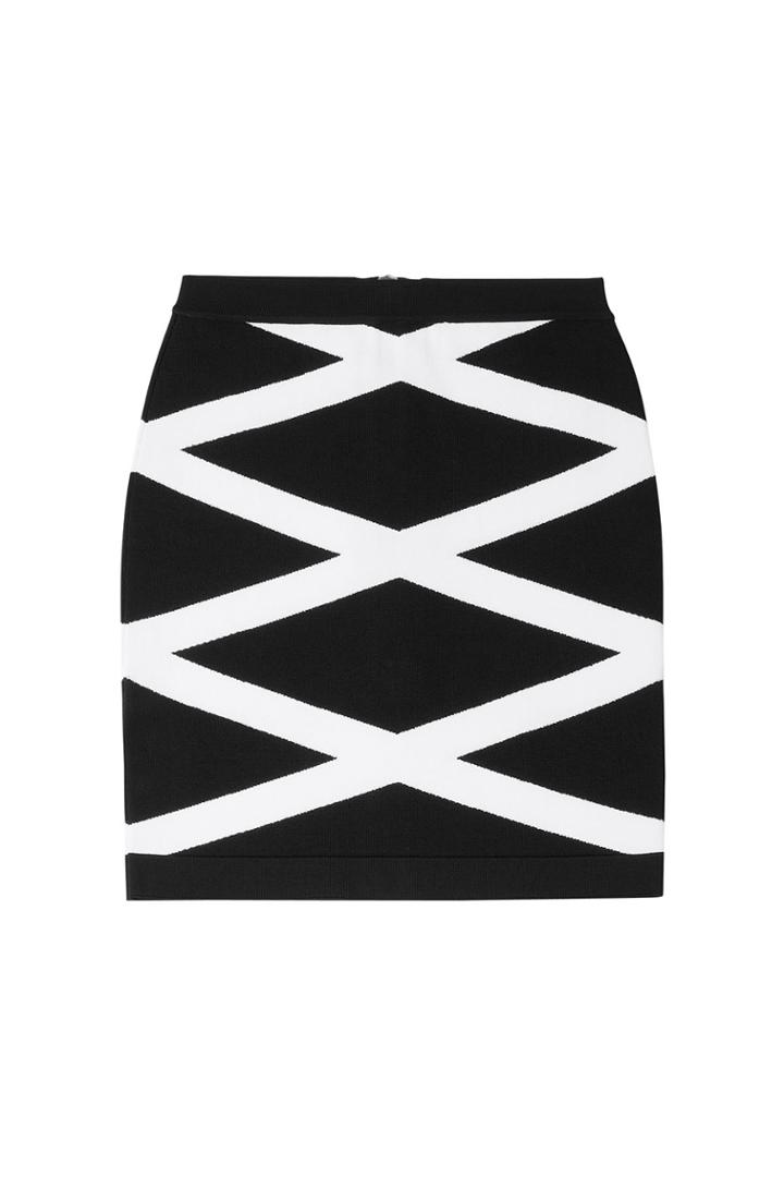 Balmain Balmain Intarsia Mini Skirt